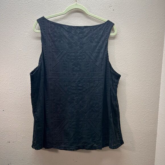 Lauren Ralph Lauren Cotton Blend Lace Overlay WhimsiGoth High Neck Aztec XL - Picture 4 of 4